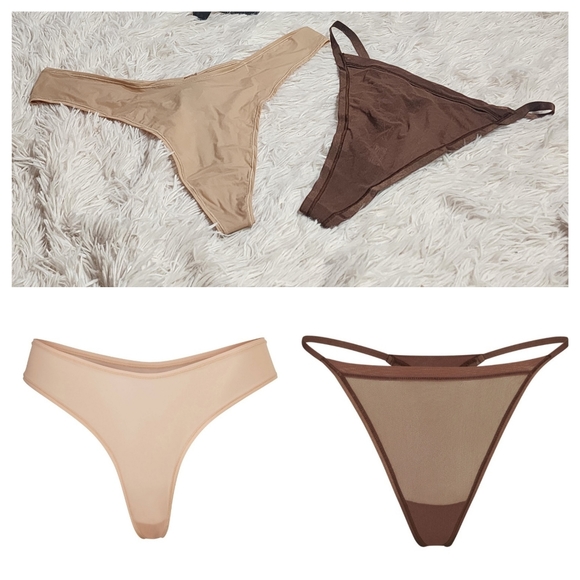 2pcs Skims SUMMER MESH STRING Thong & JELLY SHEER DIPPED THONG/3X/NWT - Picture 2 of 13